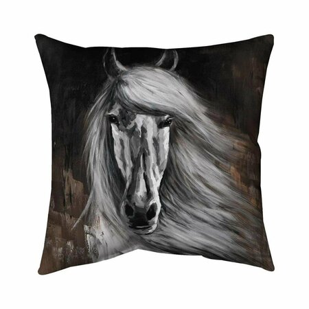 FONDO 20 x 20 in. White Horse-Double Sided Print Indoor Pillow FO2794633